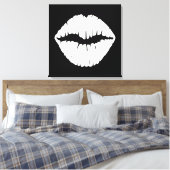 Witte lipstick canvas afdruk (Insitu (Slaapkamer))