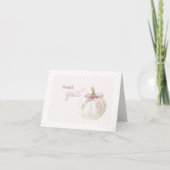 Witte Little Pumpkin Pink Polka Dots Bedankkaart (Voorkant)