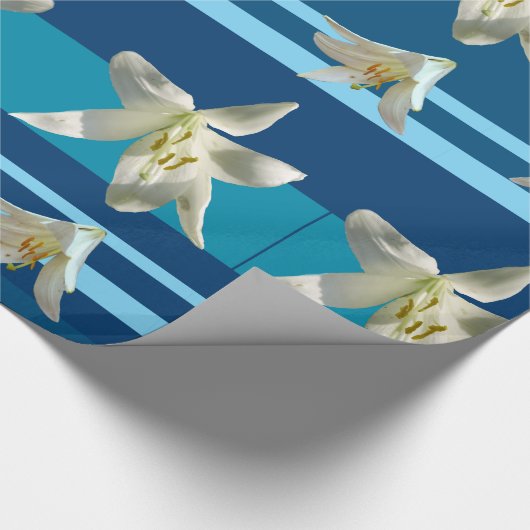 Witte liumvloeren en stripes omslagpapier cadeaupapier (Hoek)