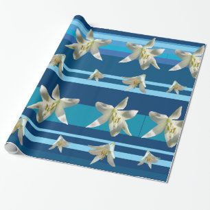 Witte liumvloeren en stripes omslagpapier cadeaupapier