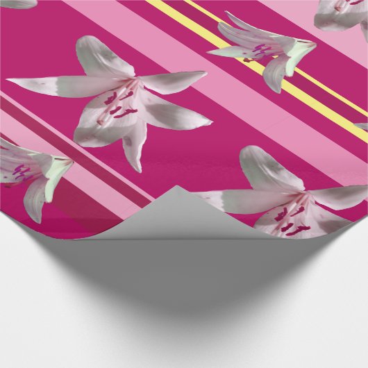 Witte liumvloeren en stripes omslagpapier cadeaupapier (Hoek)