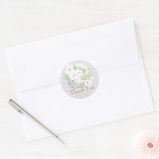 witte lly klassieke ronde sticker (Envelop)