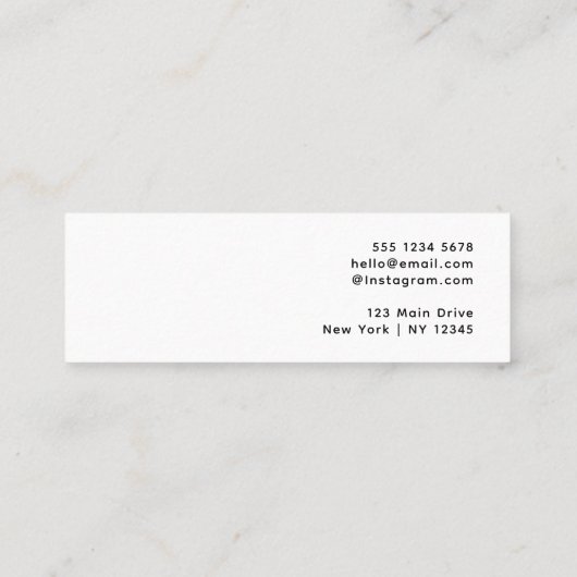 Witte Logo | Aangepaste sieraden Stud Oorbel Brand Mini Visitekaartje (Achterkant)