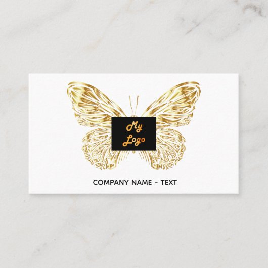 Witte logo elegant QR-code Visitekaartje (Voorkant)