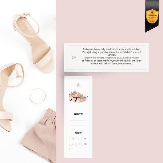 Witte Logo Kleding Label Mini Visitekaartjes