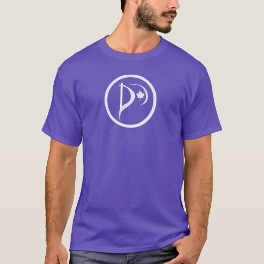 Witte Logo op Paarse T-Shirt (dubbelzijdig afdrukk (Voorkant)