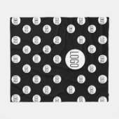 Witte Logo op zwarte Eenvoudige Stap en Herhaal Fleece Deken (Voorkant (Horizontaal))