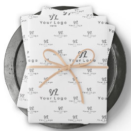 Witte Logo patroon Business Merk Simple Company Inpakpapier Vel