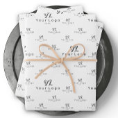 Witte Logo patroon Business Merk Simple Company Inpakpapier Vel