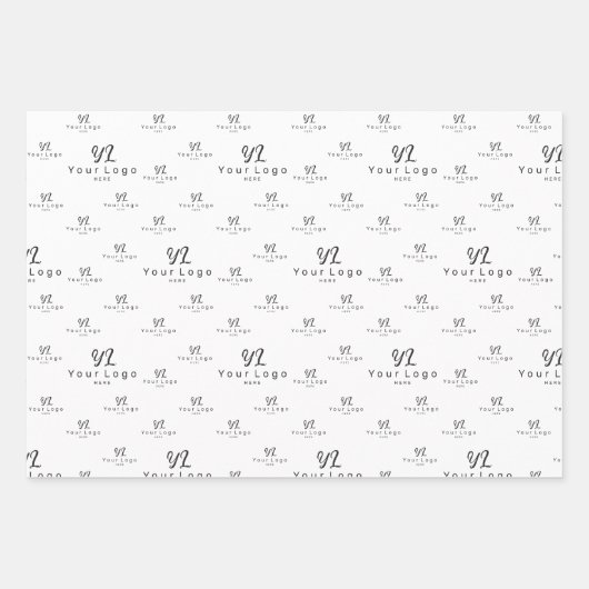 Witte Logo patroon Business Merk Simple Company Inpakpapier Vel (Voorkant 2)