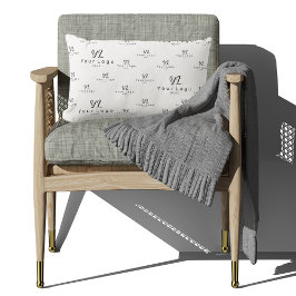 Witte Logo patroon Business Merk Simple Company L Kussen