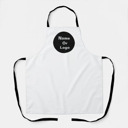 Witte Logo personaliseren Schort (Voorkant)