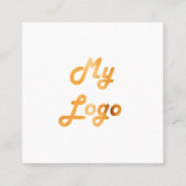 Witte logo QR-code minimalistisch Vierkante Visitekaartje (Voorkant)