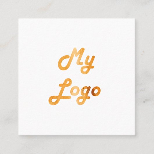 Witte logo QR-code minimalistisch Vierkante Visitekaartje (Voorkant)