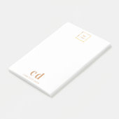 Witte logo voor goudmonogram post-it® notes (Schuin)