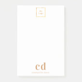 Witte logo voor goudmonogram post-it® notes (Voorkant)