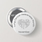 Witte Longkanker Bewustzijnsmaand - November Ronde Button 5,7 Cm (Voorkant /achterkant)