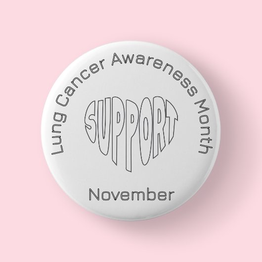 Witte Longkanker Bewustzijnsmaand - November Ronde Button 5,7 Cm