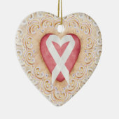 Witte longkanker lint # 2 uit het hart - SRF Keramisch Ornament (Rechts)