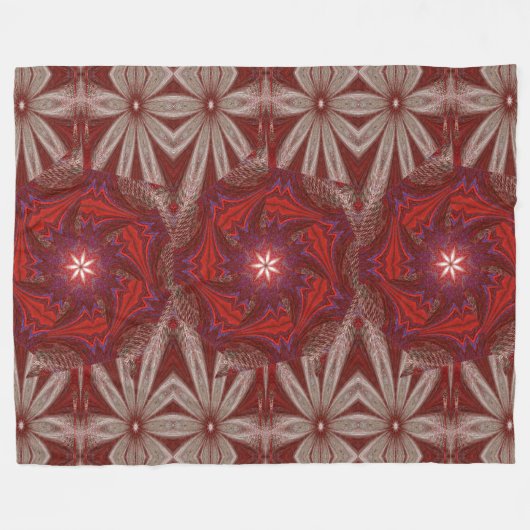 Witte Lotus 1 Fleece Deken (Voorkant (Horizontaal))