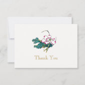 Witte Lotus Bloem Dank u Kaart (Voorkant)