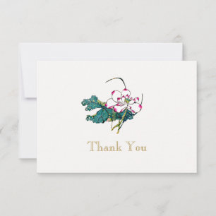 Witte Lotus Bloem Dank u Kaart