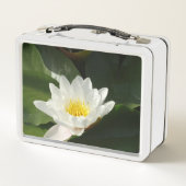 Witte Lotus Bloem Fotografie Lunchbox (Achterkant)