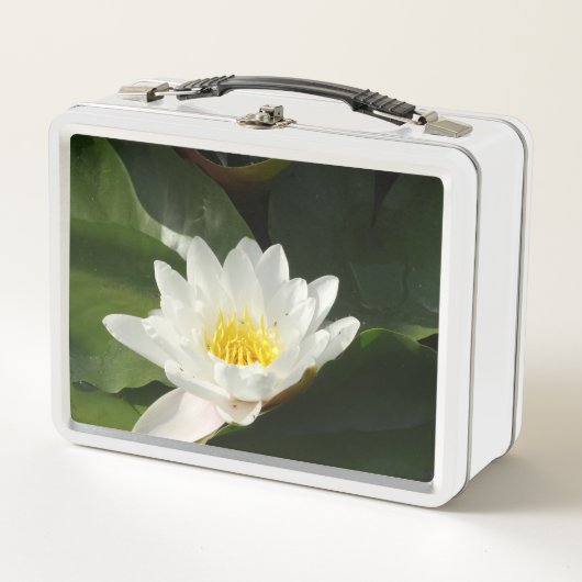 Witte Lotus Bloem Fotografie Lunchbox (Voorkant)