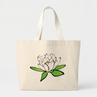 witte Lotus Bloem Grote Tote Bag