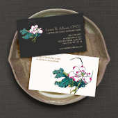 Witte Lotus Bloem Holistische Gezondheidsadviseur Visitekaartje