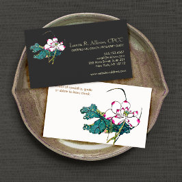 Witte Lotus Bloem Holistische Gezondheidsadviseur Visitekaartje