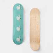 Witte Lotus Bloem illustratie Calm Mint Groen Persoonlijk Skateboard (Voorkant)