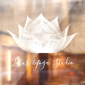 Witte Lotus Bloem Kunst Elegante Unieke Yoga Studi Raamsticker (Vel 2)
