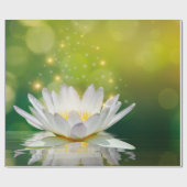 Witte Lotus Bloem Landschap, Zen Cadeaupapier (Vlak)