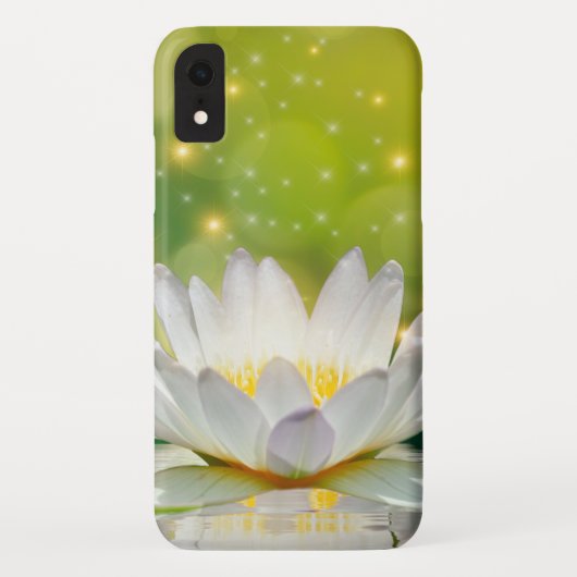 Witte Lotus Bloem Landschap, Zen Case-Mate iPhone Case (Achterkant)