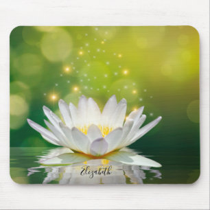 Witte Lotus Bloem Landschap, Zen Muismat