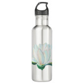 Witte Lotus Bloem met lichtgevende kleuren Waterfles (Voorkant)