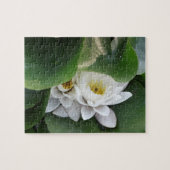 Witte Lotus Bloemen, Botanisch Legpuzzel (Horizontaal)