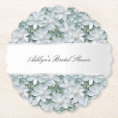 Witte Lotus Bloemen Bruidsfeest  Kartonnen Onderzetters (Voorkant)