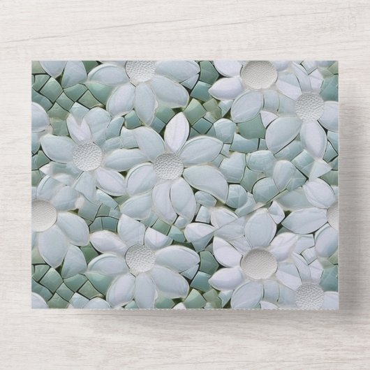 Witte Lotus bloemen bruiloft All In One Uitnodiging (Achterkant)