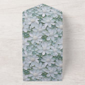 Witte Lotus bloemen bruiloft All In One Uitnodiging (Buitenkant)