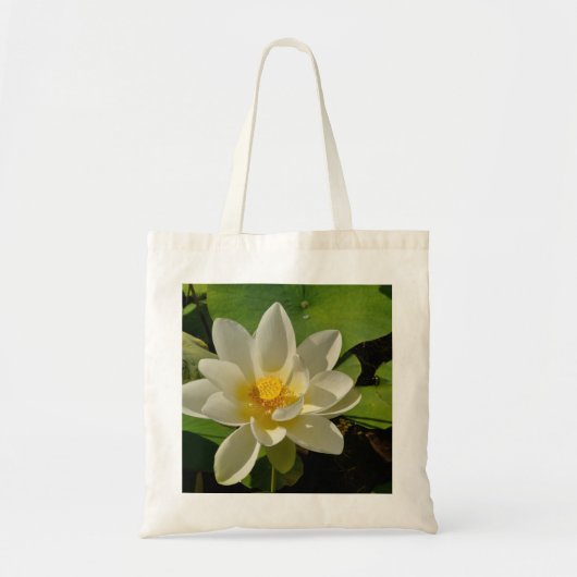 Witte Lotus bloemen in een vijver Tote Bag (Voorkant)