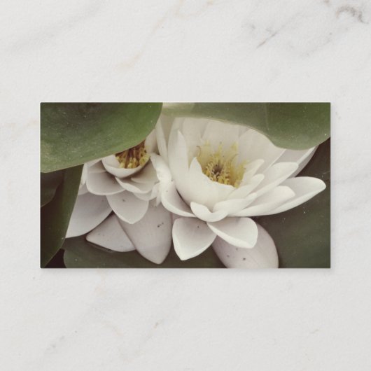 Witte Lotus bloemen, op maat, Visitekaartje (Achterkant)