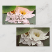Witte Lotus bloemen, op maat, Visitekaartje (Voorkant / Achterkant)