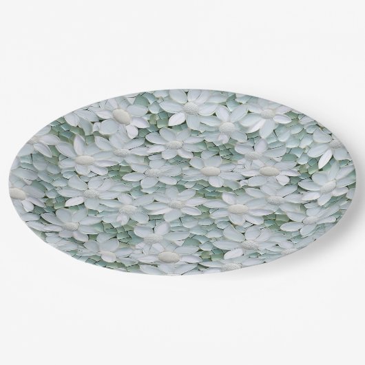 Witte Lotus Bloemen Vrijgezellenfeest Papieren Bordje (Gekanteld)