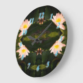 Witte Lotus Bloemen Wandklok (Hoek)