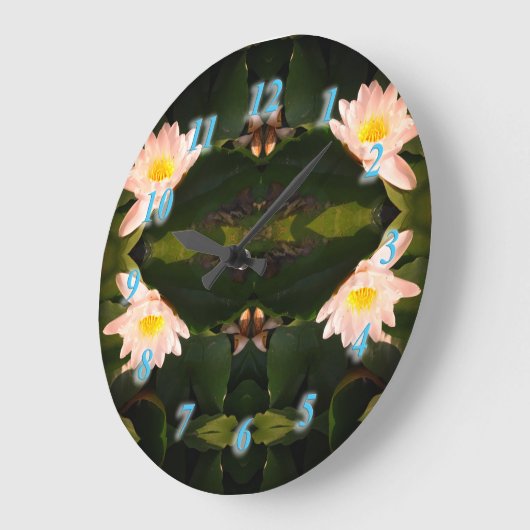 Witte Lotus Bloemen Wandklok (Hoek)