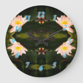Witte Lotus Bloemen Wandklok (Voorkant)
