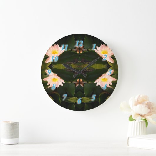 Witte Lotus Bloemen Wandklok (Huis)