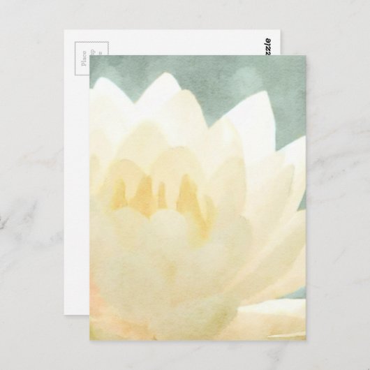 Witte Lotus Briefkaart (Voorkant / Achterkant)